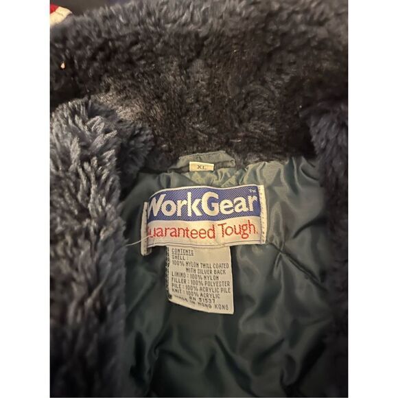 Workgear Vintage Bomber Navy Blue Insulated Jacket. Size XL - Picture 3 of 6